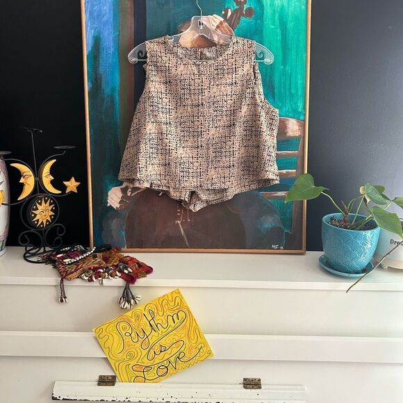 SHEIN Black and Tan Textured Skort Set L - Picture 16 of 16